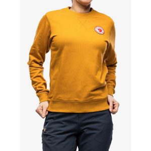 Bluza bawełniana damska Fjallraven 1960 Logo Badge Sweater W. Brązowe bluzy Fjällräven, xs, bez wzorów, z bawełny, bez kaptura. Za 356,99 zł.