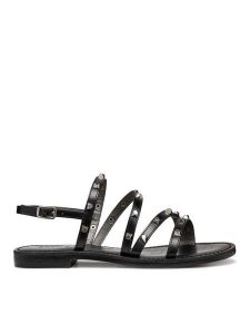 Geox Sandały D Maddalusiac D65YMH 0001J C9999 Czarny. Czarne sandały Geox, bez wzorów, ze skóry, bez obcasa, na płaskiej podeszwie, bez zapięcia. Za 399,99 zł.