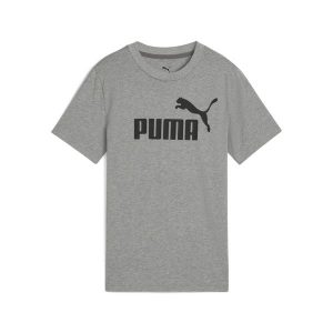 Młodzieżowa koszulka ESS z logo No. 1 PUMA Medium Gray Heather. Szara bluzki Puma, m, bez wzorów, z gumy, młodzieżowe, bez kołnierzyka, bez ramiączek. Za 79,00 zł.