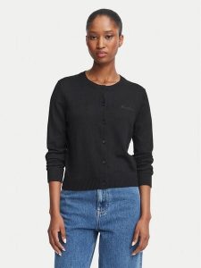 Guess Jeans Kardigan W6BR02 Z1245 Czarny Regular Fit. Czarne kardigany Guess Jeans, z jeansu. Za 389,99 zł.