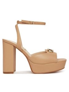 TWINSET Sandały 251TCP122 Brązowy. Brązowe sandały Twinset, bez wzorów, ze skóry, bez obcasa, na słupku, bez zapięcia. Za 549,99 zł.