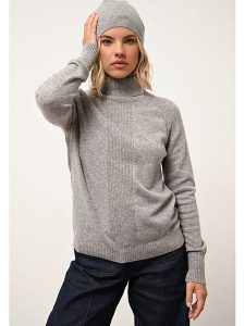 Just Cashmere Kaszmirowy golf w kolorze szarym rozmiar: M. Szare golfy Just Cashmere, bez wzorów, z kaszmiru. Za 341,28 zł.