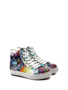 Goby Sneakersy w kolorze białym ze wzorem rozmiar: 38. Białe trampki Goby, bez wzorów, z materiału, za kostkę, bez zapięcia. Za 179,64 zł.