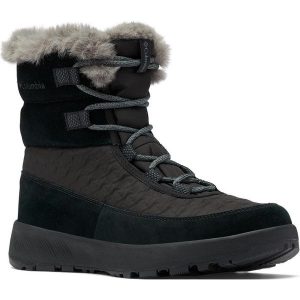 Buty zimowe damskie, Columbia Slopeside Peak Luxe. Czarne buty trekkingowe Columbia, bez zapięcia. Za 273,99 zł.