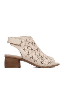 Remonte Sandały CEO-R8777-60 Beżowy. Brązowe sandały Remonte, bez wzorów, ze skóry, bez obcasa, na słupku, bez zapięcia. Za 379,99 zł.