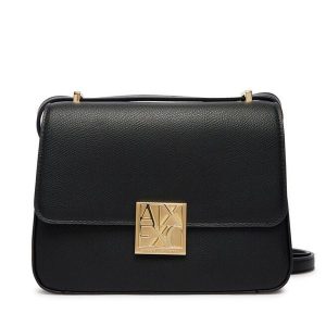 Torebka Armani Exchange. Czarne listonoszki Armani Exchange, bez wzorów, bez dodatków. Za 599,99 zł.