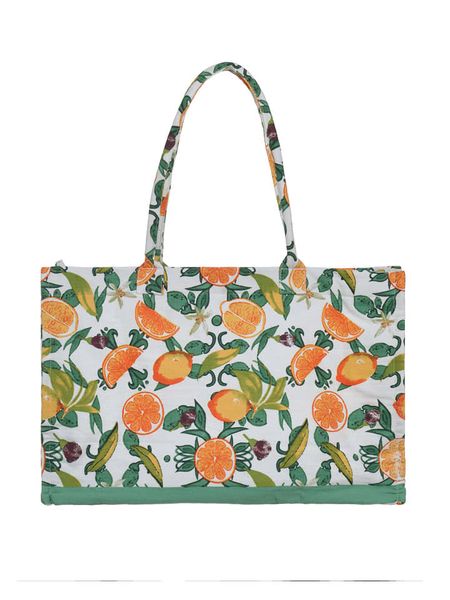 BLE Shopper bag w kolorze białym ze wzorem - 58 x 32 cm rozmiar: onesize. Białe shopper bag BLE, bez wzorów, z materiału, na ramię, bez dodatków. Za 56,45 zł.