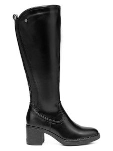 C M Paris Kozaki w kolorze czarnym rozmiar: 40. Czarne kozaki C M Paris, na zimę, bez wzorów, bez obcasa, bez zapięcia. Za 171,68 zł.