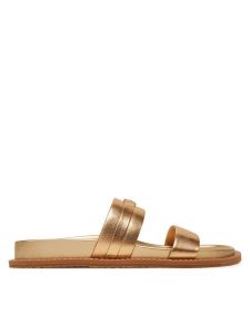MICHAEL Michael Kors Klapki Mandy 40S5MAFS1M Złoty. Żółte klapki MICHAEL Michael Kors, bez wzorów, ze skóry, bez obcasa. Za 399,99 zł.