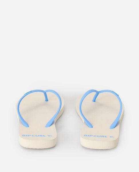 Japonki damskie Rip Curl Bondi Bloom. Niebieskie klapki Rip Curl, bez wzorów, z materiału, bez obcasa. Za 69,99 zł.