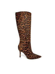 Guess Kozaki FLFGSS LEA11 Brązowy. Brązowe kozaki Guess, z aplikacjami, ze skóry, bez obcasa, na szpilce, bez zapięcia. Za 729,99 zł.