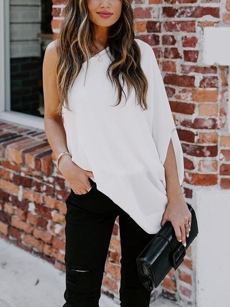 Milan Kiss Bluzka w kolorze białym rozmiar: M. Białe bluzki Milan Kiss, m, bez wzorów, bez kołnierzyka, bez ramiączek. Za 190,18 zł.