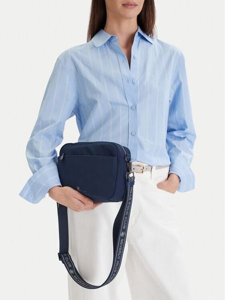 Beverly Hills Polo Club Torebka CEOWB-BHPC-L-007-09 Granatowy. Niebieskie listonoszki Beverly Hills Polo Club, bez wzorów, z materiału, bez dodatków. Za 129,99 zł.