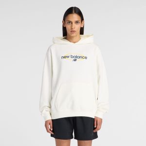 Bluza damska New Balance WT61150XSST – biała. Białe bluzy New Balance, m, bez wzorów, z bawełny, z kapturem. Za 279,99 zł.