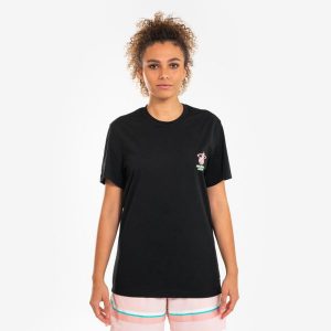 Koszulka do gry w koszykówkę unisex Tarmak NBA TS 900 Miami Heat. Czarne bluzki TARMAK, xs, bez wzorów, z bawełny, sportowe, bez kołnierzyka, bez ramiączek. Za 59,99 zł.
