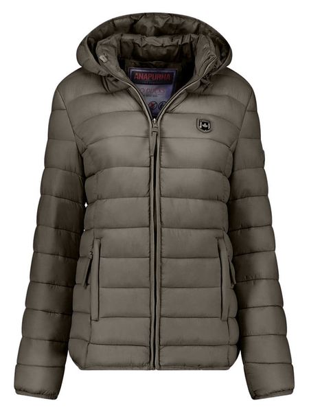 ANAPURNA Kurtka pikowana "Akitalana Hood" w kolorze khaki rozmiar: L. Brązowe kurtki ANAPURNA, l, bez wzorów, bez kaptura. Za 130,99 zł.