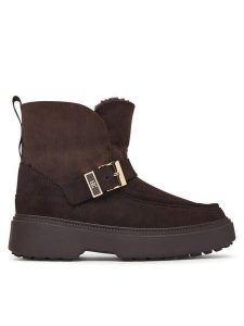 Tommy Hilfiger Śniegowce Th Buckle Shearling Snow Boot FW0FW09687 Brązowy ciemny. Brązowe buty zimowe TOMMY HILFIGER, bez obcasa, bez zapięcia. Za 849,99 zł.