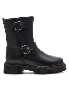 Lasocki Botki RST-BETINA-14 Czarny. Czarne botki Lasocki, bez wzorów, ze skóry, bez obcasa, na płaskiej podeszwie, bez zapięcia. Za 197,99 zł.