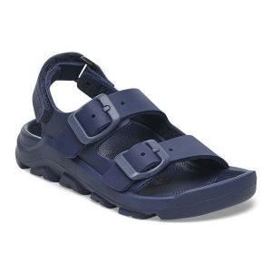 Sandały Birkenstock Mogami As 1026782 niebieskie. Niebieskie sandały bez wzorów, z materiału, bez obcasa, bez zapięcia. Za 475,92 zł.