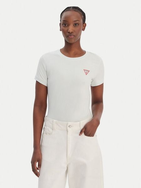 Guess T-Shirt W2YI44 J1314 Zielony Regular Fit. Zielone t-shirty Guess, l, z aplikacjami, z bawełny, bez kołnierzyka, bez ramiączek. Za 134,99 zł.