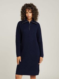 G-Star Sukienka w kolorze granatowym rozmiar: XL. Niebieskie sukienki G-Star, xl, bez wzorów, z wełny, retro, bez kołnierzyka, bez ramiączek, mini. Za 266,66 zł.