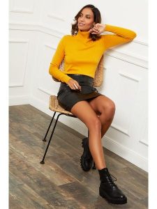 Soft Cashmere Golf w kolorze żółtym rozmiar: 34/36. Żółte golfy Soft Cashmere, bez wzorów, z kaszmiru. Za 108,74 zł.