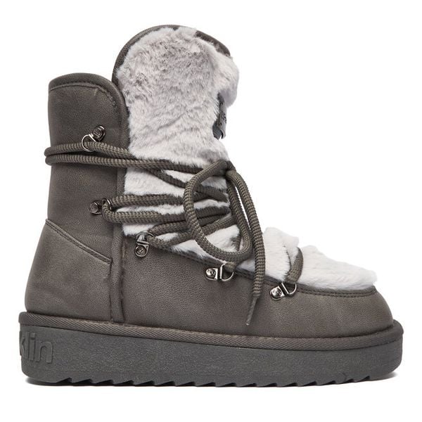 Śniegowce D.Franklin. Szare buty zimowe D.Franklin, bez obcasa, bez zapięcia. Za 309,99 zł.