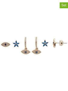 U.S. Polo Assn. Pozłacane kolczyki (3 pary) z kryształami rozmiar: onesize. Niebieskie kolczyki U.S. Polo Assn., z kryształem, metalowe. Za 122,67 zł.