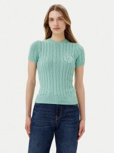Polo Ralph Lauren Sweter 211895379018 Zielony Slim Fit. Zielone swetry klasyczne Polo Ralph Lauren, xs, z bawełny, bez kołnierzyka. Za 419,99 zł.