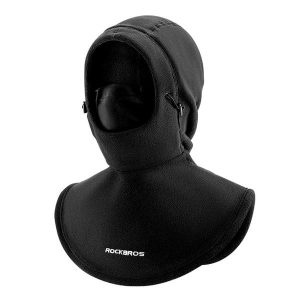 Czapka polarowa techniczna regulowana. Czarne czapki ROCKBROS, bez wzorów, z materiału, sportowe. Za 69,60 zł.