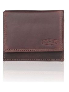 SPARWELL Skórzany portfel "Nakia" w kolorze brązowym - 10,5 x 9 x 2,5 cm rozmiar: onesize. Brązowe portfele SPARWELL, bez wzorów, z materiału. Za 65,99 zł.