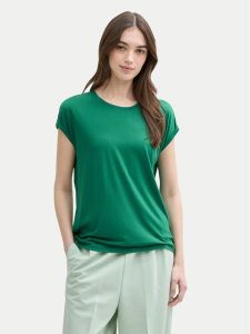 Tom Tailor Denim T-Shirt 1030942 Zielony Regular Fit. Zielone t-shirty TOM TAILOR DENIM, l, bez wzorów, z denimu, bez kołnierzyka, bez ramiączek. Za 69,99 zł.