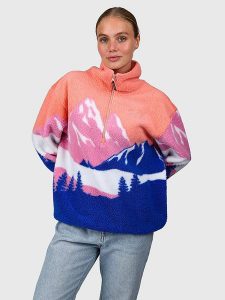 Brunotti Bluza polarowa "Chino" w kolorze pomarańczowo-różowo-niebieskim rozmiar: S. Niebieskie bluzy Brunotti, s, bez wzorów, z polaru, bez kaptura. Za 173,99 zł.