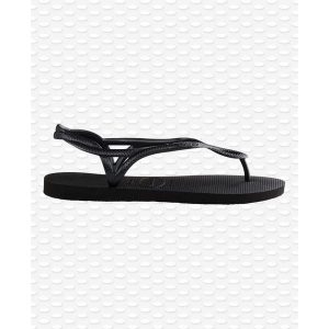 Klapki damskie Havaianas Luna. Czarne klapki Havaianas, bez wzorów, z gumy, bez obcasa. Za 94,22 zł.