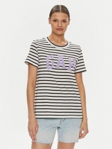 Gap T-Shirt 616788-01 Czarny Regular Fit. Czarne t-shirty GAP, m, bez wzorów, z bawełny, bez kołnierzyka, bez ramiączek. Za 129,99 zł.