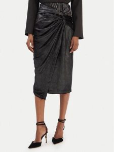 Rinascimento Spódnica midi CFC0126525003 Czarny Slim Fit. Czarne spódnice Rinascimento, xs, bez wzorów, z syntetyku, midi. Za 479,99 zł.