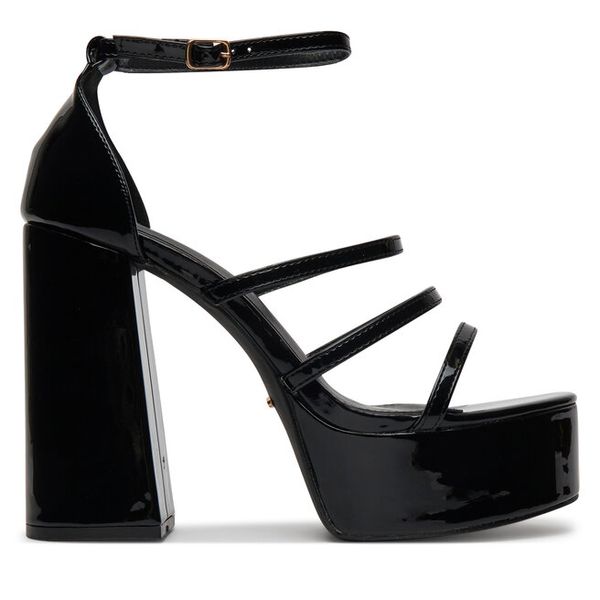 Sandały DeeZee. Czarne sandały DeeZee, bez wzorów, bez obcasa, na słupku, bez zapięcia. Za 159,99 zł.