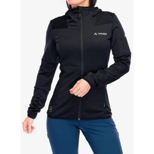 Bluza polarowa damska Vaude Monviso Fleece Jacket II. Czarne bluzy Vaude, na zimę, l, bez wzorów, z polaru, bez kaptura. Za 350,99 zł.