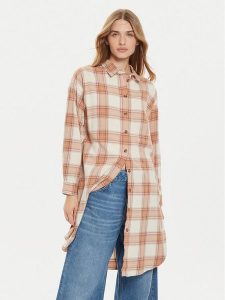 Roxy Sukienka koszulowa Aqua Waves ERJWT03637 Beżowy Loose Fit. Brązowe kombinezony Roxy, xs, bez wzorów, z bawełny, bez kołnierzyka, bez ramiączek. Za 159,99 zł.