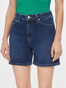 Tommy Hilfiger Szorty jeansowe Dnm Straight Short Rw Kai WW0WW41320 Niebieski Slim Fit. Niebieskie szorty TOMMY HILFIGER, bez wzorów, z bawełny. Za 199,99 zł.