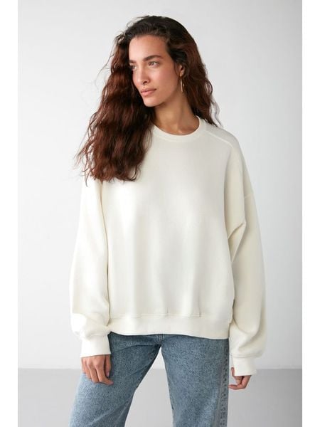 Happiness Istanbul Bluza w kolorze kremowym rozmiar: M. Brązowe bluzy Happiness Istanbul, m, bez wzorów, bez kaptura. Za 100,04 zł.