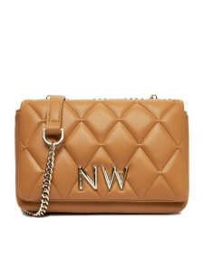 Nine West Torebka CEO-CHARLOTTE-I-S22558 Brązowy. Brązowe torebki klasyczne Nine West, bez wzorów, z materiału, bez dodatków. Za 189,99 zł.