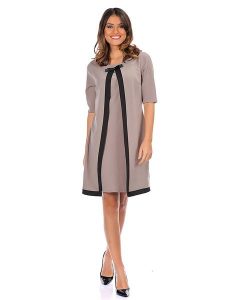 Romantik Paris Sukienka "Esty" w kolorze szarobrązowo-czarnym rozmiar: XL. Brązowe sukienki Romantik Paris, xl, bez wzorów, ze skóry, klasyczne, bez kołnierzyka, bez ramiączek, midi. Za 194,95 zł.