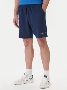 Tommy Hilfiger Szorty sportowe Logo MW0MW43068 Granatowy Regular Fit. Niebieskie t-shirty TOMMY HILFIGER, m, bez wzorów, z bawełny, bez kołnierzyka, bez ramiączek. Za 227,99 zł.