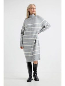 Josephine & Co Sukienka "Anika" w kolorze jasnoszaro-białym rozmiar: XXL. Białe sukienki Josephine & Co, xxl, bez wzorów, z kaszmiru, bez kołnierzyka, bez ramiączek, midi. Za 250,94 zł.