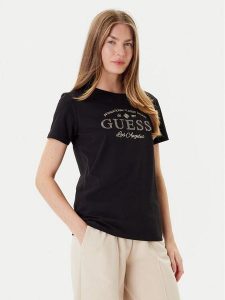 Guess T-Shirt V5YI13 J1314 Czarny Regular Fit. Czarne t-shirty Guess, l, z aplikacjami, z bawełny, bez kołnierzyka, bez ramiączek. Za 119,99 zł.