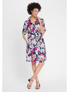 Olsen Sukienka ze wzorem rozmiar: 40. Sukienki Olsen, bez wzorów, z bawełny, bez kołnierzyka, bez ramiączek, mini. Za 152,62 zł.