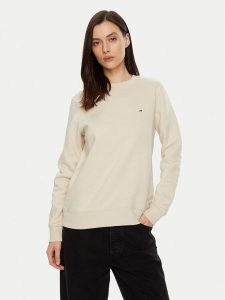 Tommy Jeans Bluza DW0DW19959 Beżowy Regular Fit. Brązowe bluzy Tommy Jeans, l, bez wzorów, z bawełny, bez kaptura. Za 169,99 zł.