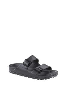 Birkenstock Klapki "Arizona" w kolorze antracytowym rozmiar: 39. Czarne klapki Birkenstock, bez wzorów, z otwartym noskiem, bez obcasa. Za 160,95 zł.