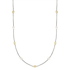 Yokoamii Naszyjnik z pozlacanego mosiadzu z Perla (synth.) Naszyjniki 1 ct Damski. Białe naszyjniki Yokoamii, z perłą, pozłacane. Za 189,99 zł.